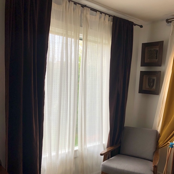 Velvet brown world market curtains